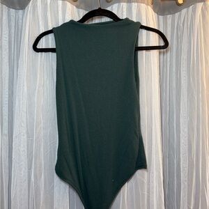 Dark Green Sleeveless Bodysuit